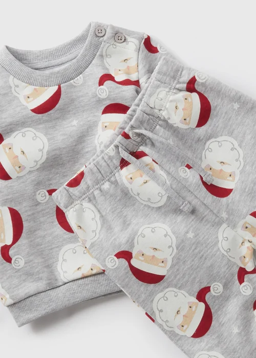 Christmas Baby Grey Santa Sweatshirt & Jogging Bottoms Set (Newborn-23mths) - Age 0 - 3 Months Image 2