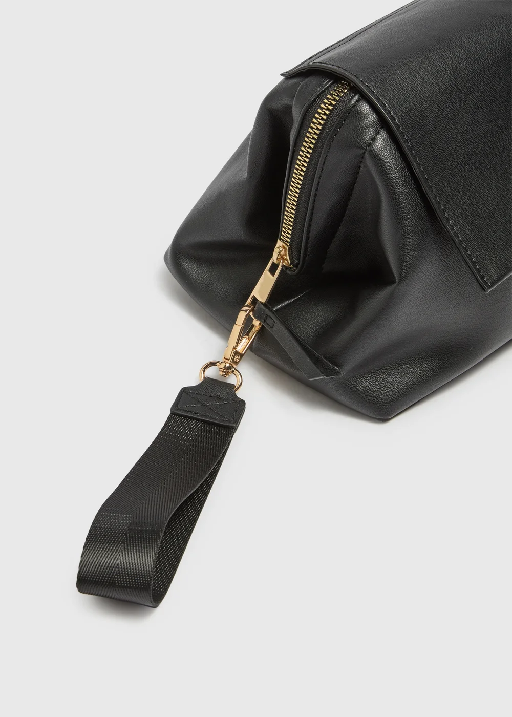 Black Oversized Hardware Detail Clutch - One Size Image 2