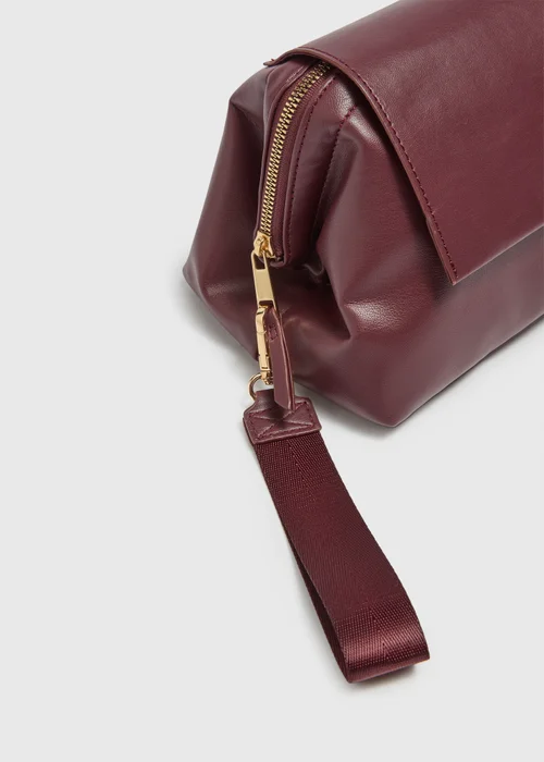 Burgundy Oversized Hardware Detail Clutch - One Size Image 2