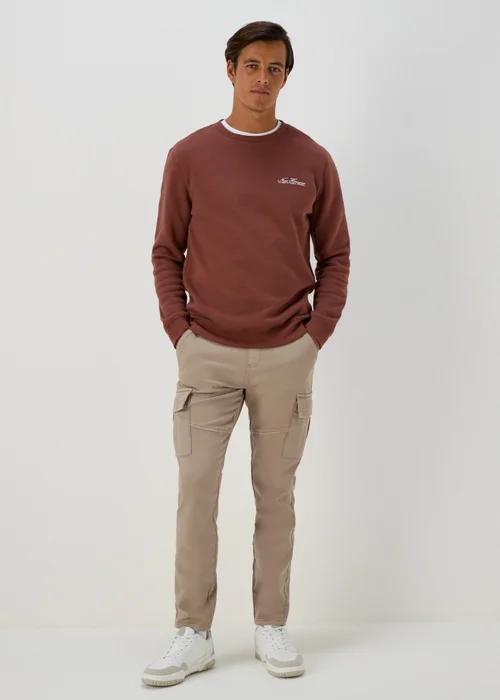 Khaki Knitted Cargo Trousers - 30 Waist Regular Image 1
