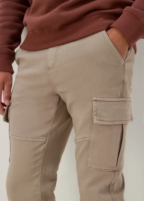 Khaki Knitted Cargo Trousers - 30 Waist Regular Image 3