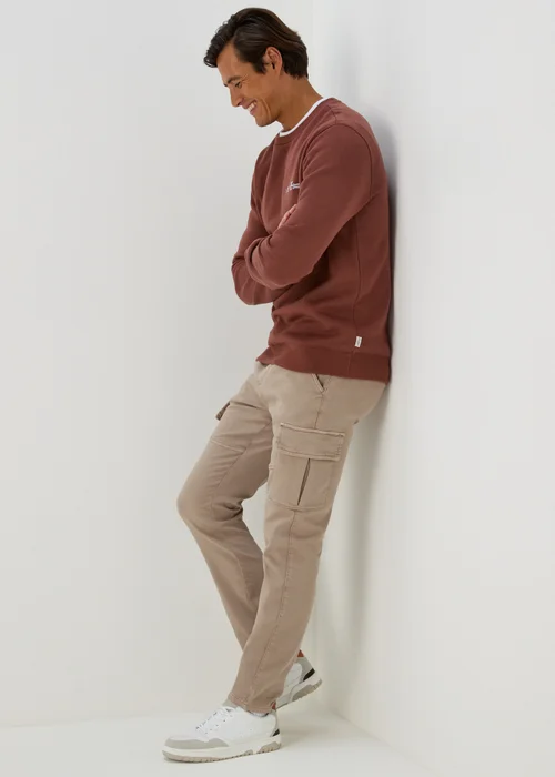 Khaki Knitted Cargo Trousers - 30 Waist Regular Image 4