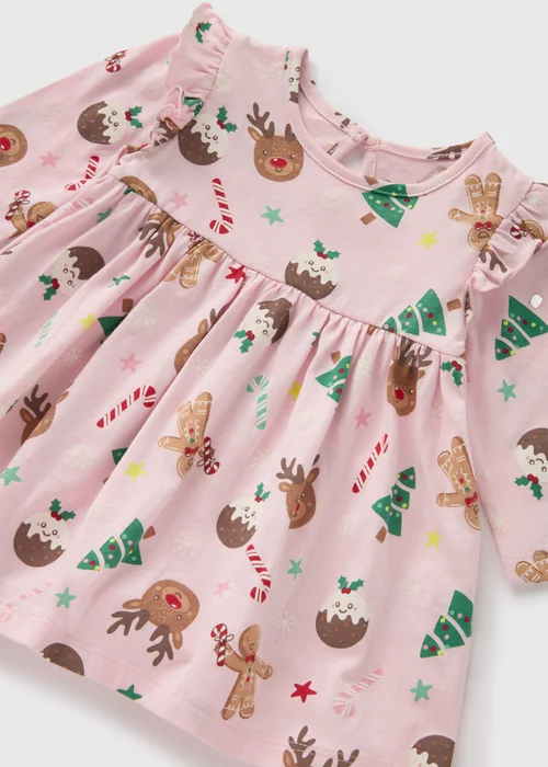 Baby Pink Christmas Dress (Newborn-23mths) - 0-3 months Image 2