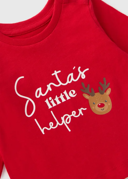 Christmas Baby Red Santa T-Shirt (Newborn-23mths) - 0-3 months Image 2