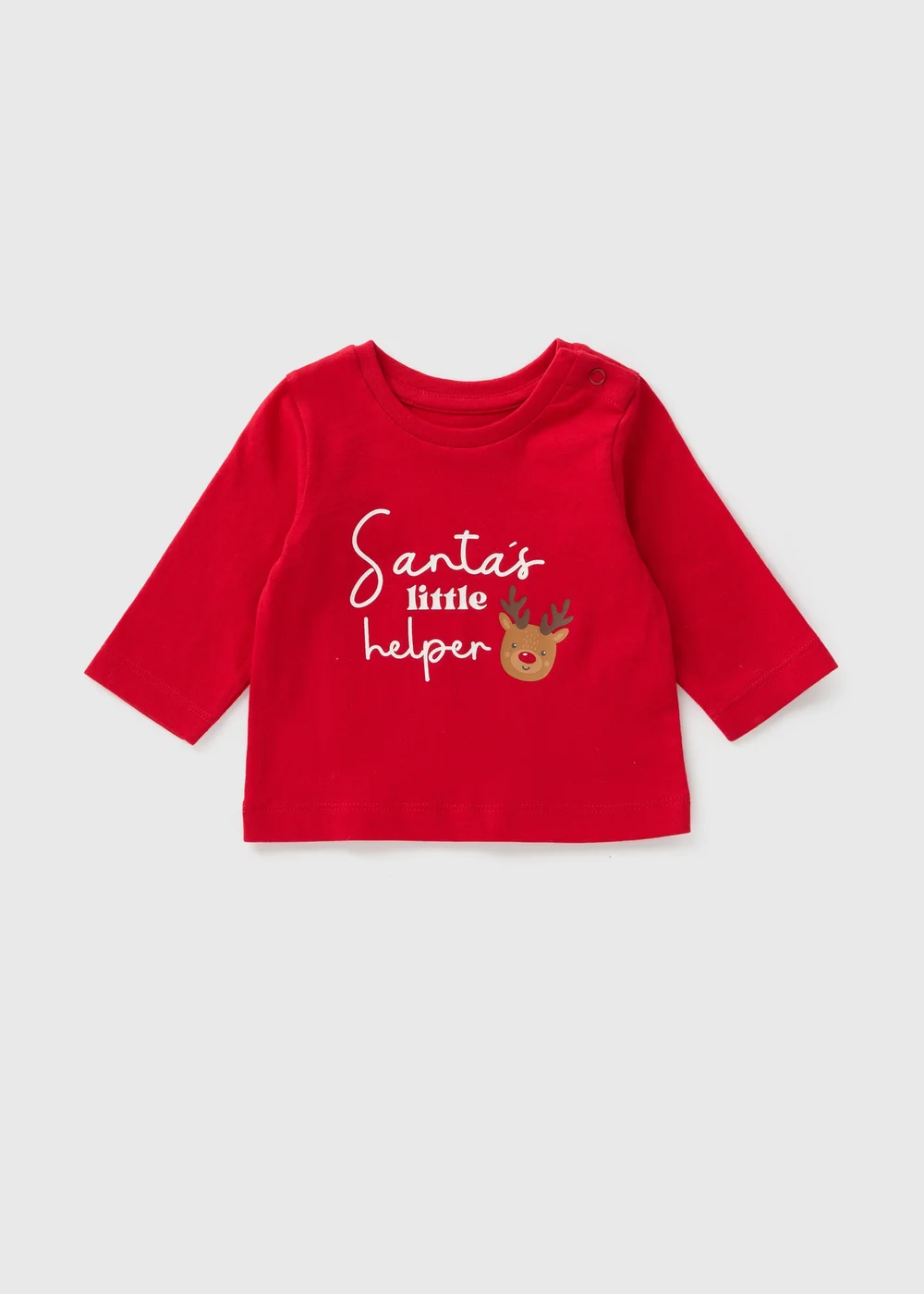 Christmas Baby Red Santa T-Shirt (Newborn-23mths) - 0-3 months Image 1