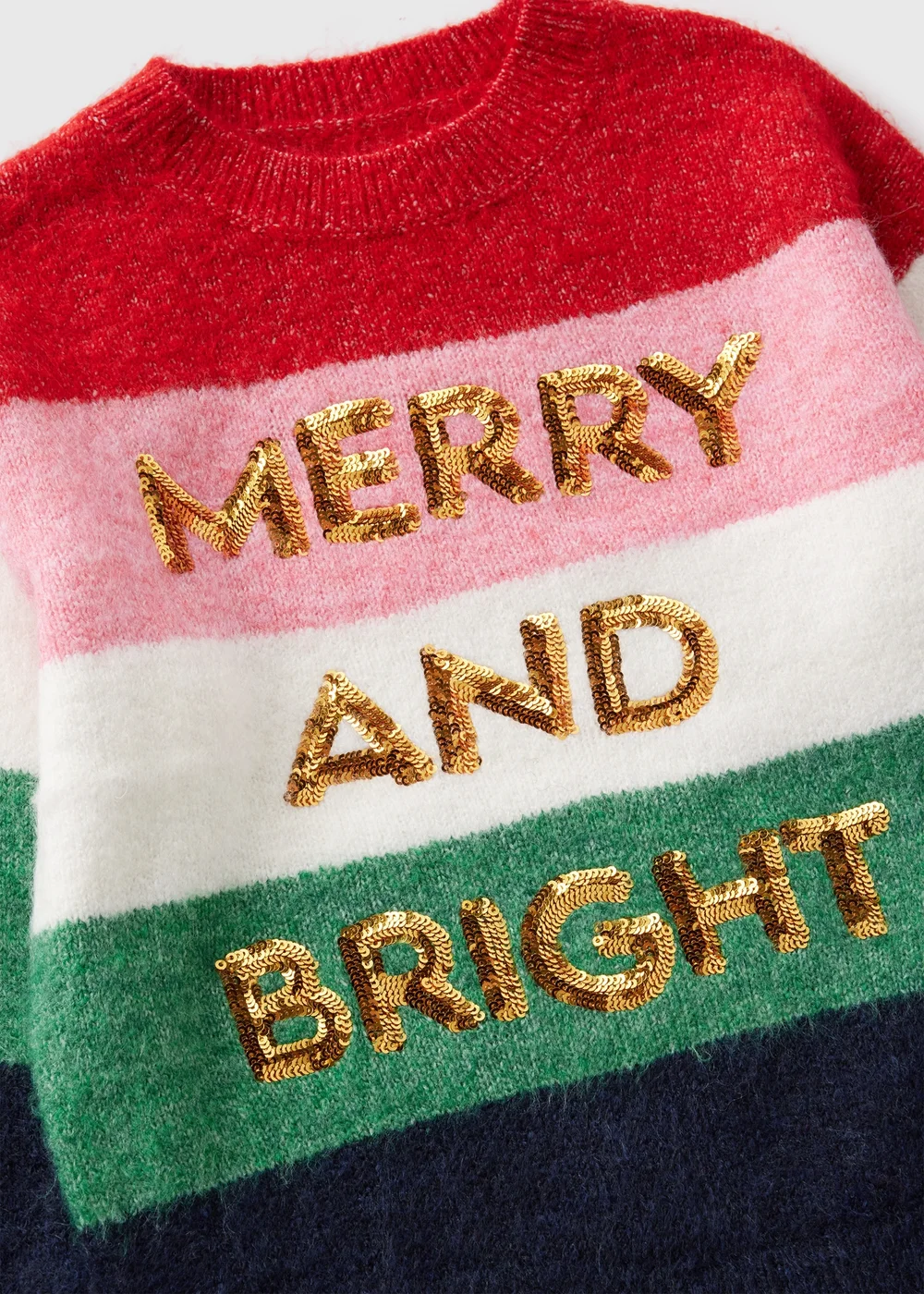 Kids Red Stripe Christmas Merry and Bright Jumper (1-7yrs) - 1-1.5 Yrs Image 2