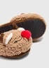 Winter Poem Brown Reindeer Mule Slippers - S Image 2