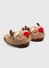 Winter Poem Brown Reindeer Mule Slippers - S Image 1