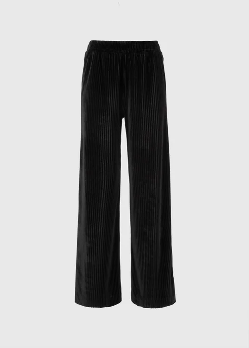 Black Velvet Wide Leg Trousers - 8 Image 4