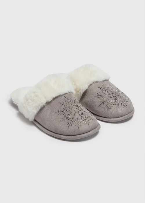 Wondrous Stone Snowflake Mule Slippers - Small Image 1