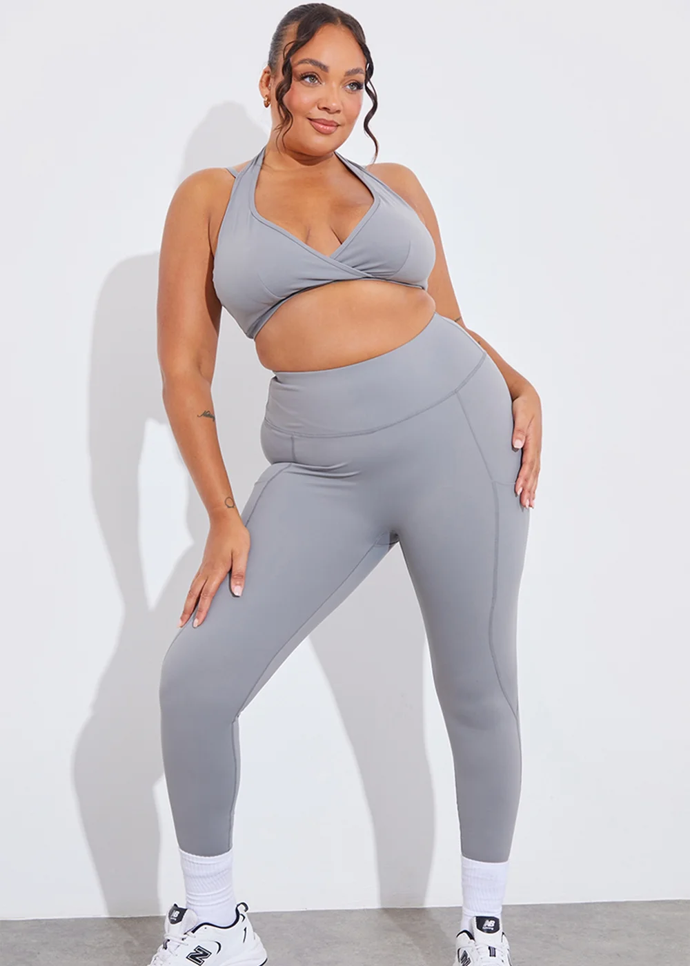 In The Style Grey Seam Detail Leggings - 16 Image 6