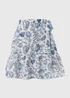 White Floral Mini Wrap Skirt - Size 8 Image 5