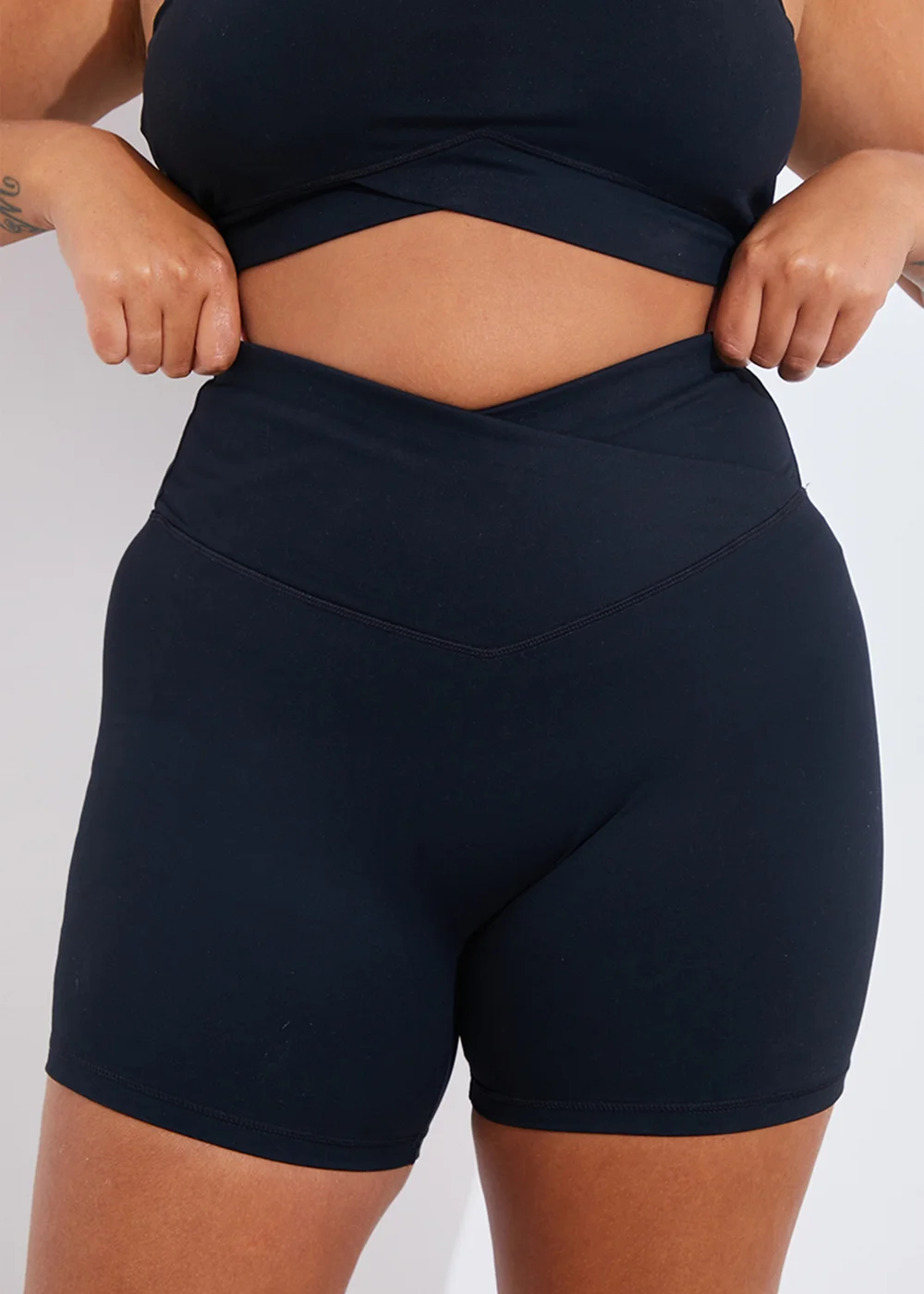 In The Style Black Cross Over Sports Shorts - 26 Image 9