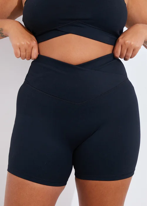 In The Style Black Cross Over Sports Shorts - 26 Image 9