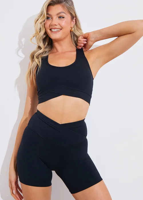 In The Style Black Cross Over Sports Shorts - 26 Image 2