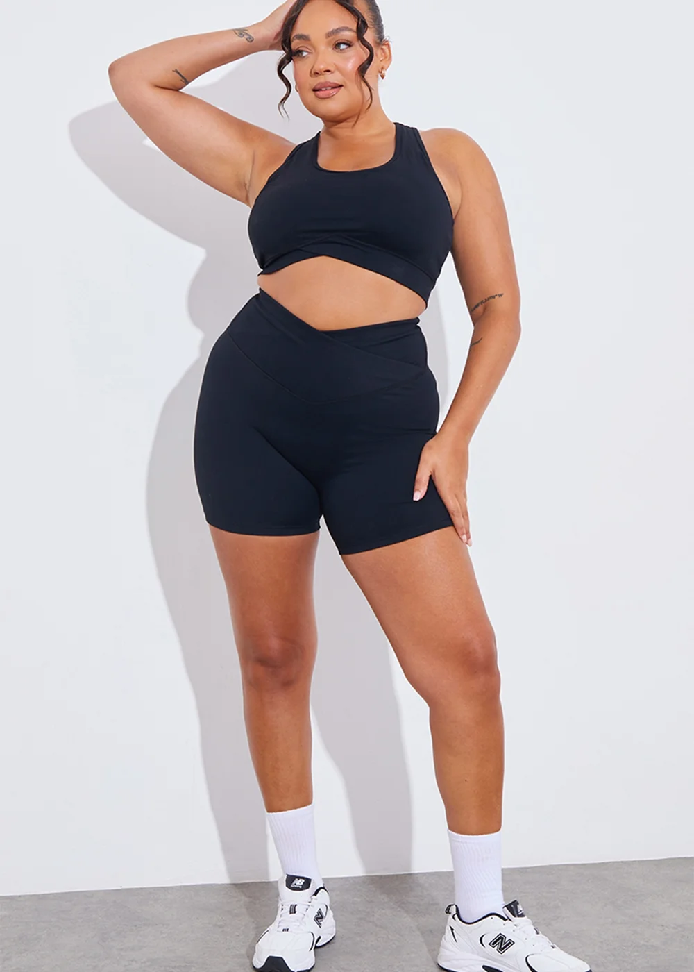 In The Style Black Cross Over Sports Shorts - 26 Image 8