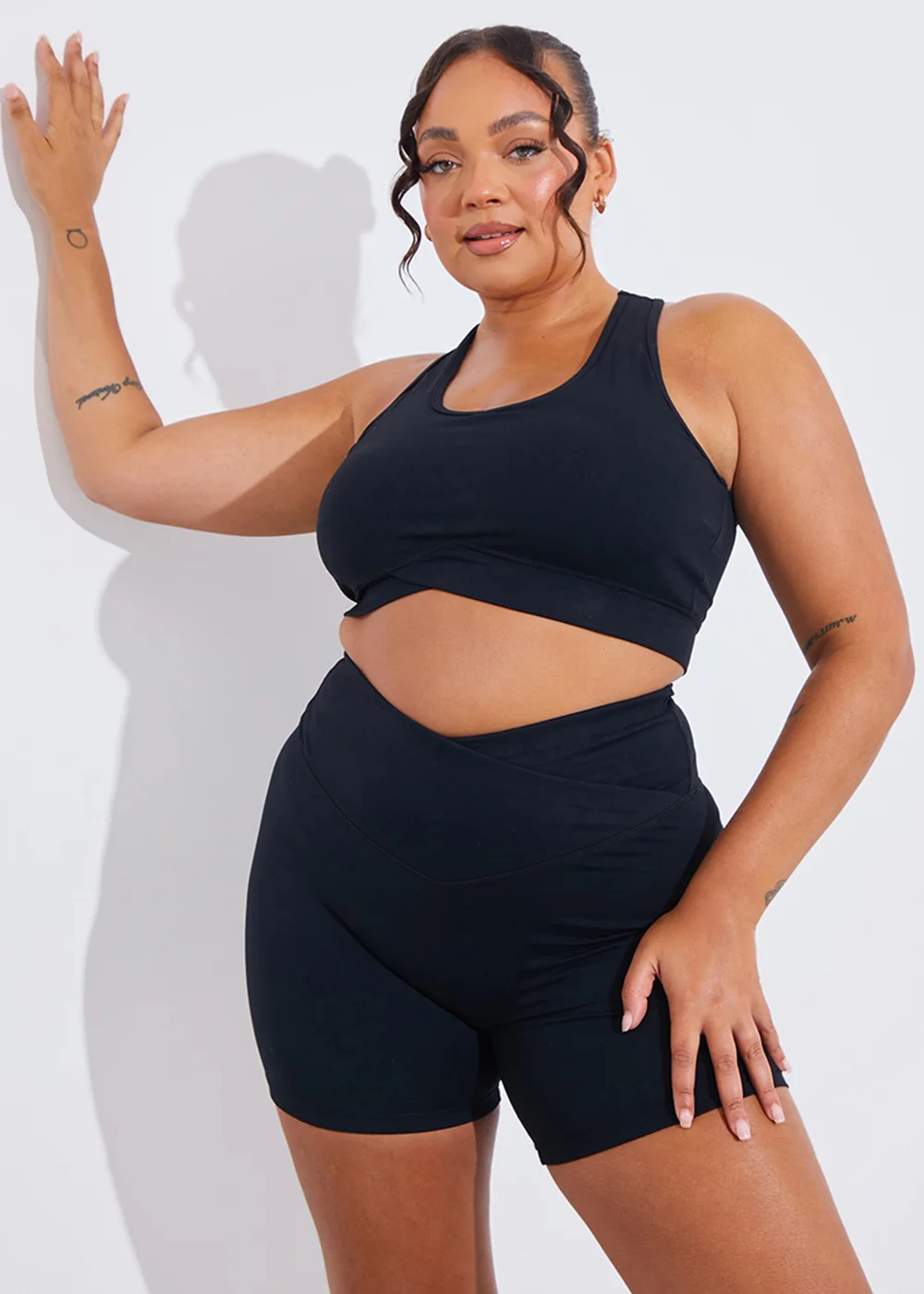 In The Style Black Cross Over Sports Shorts - 26 Image 6