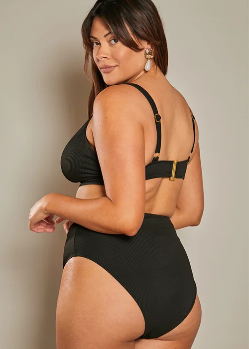 In The Style Black High Leg Bikini Bottoms - Size 22 Image 8