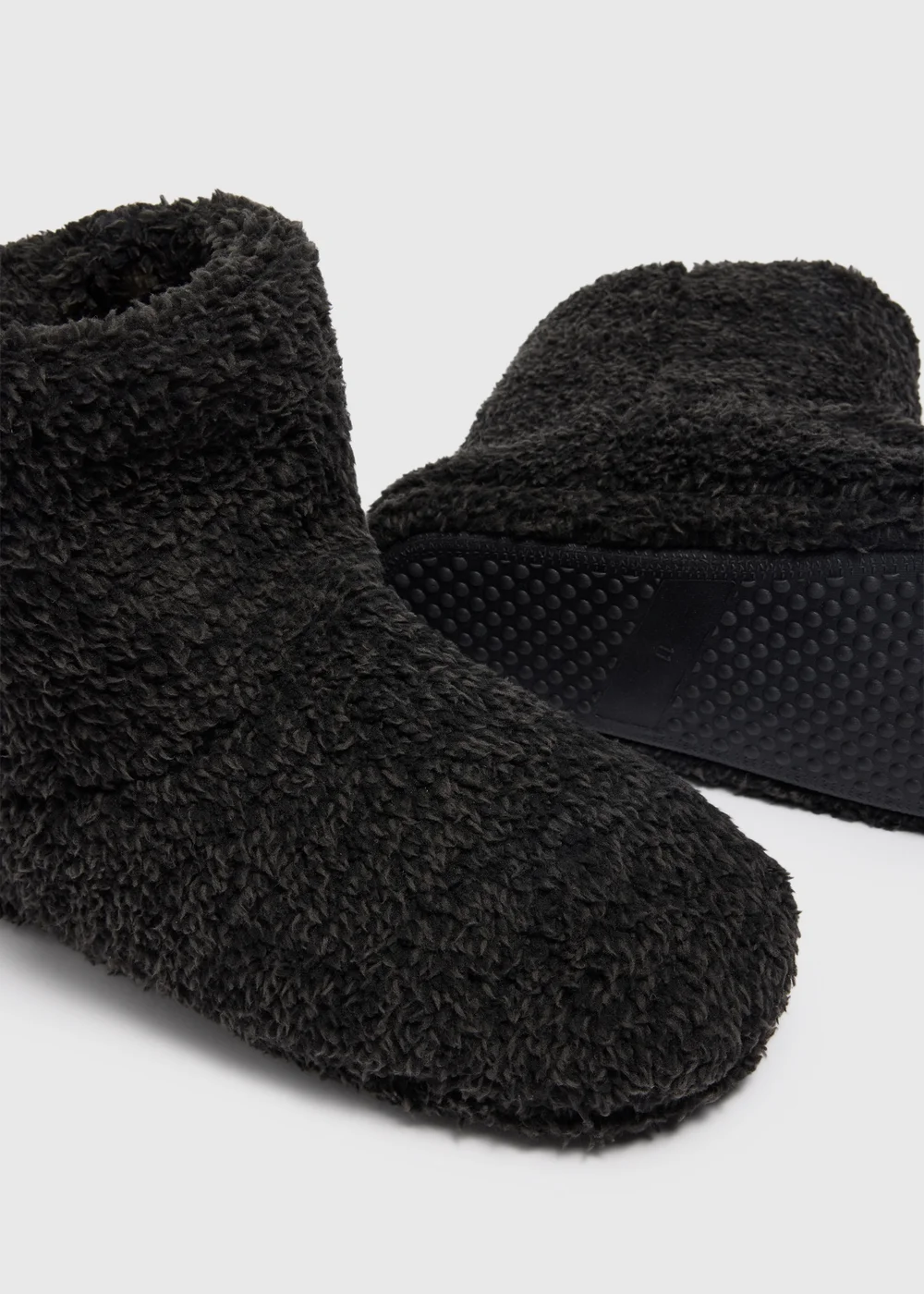 Charcoal Fluffy Gown Slipper Boots - 7 Image 2