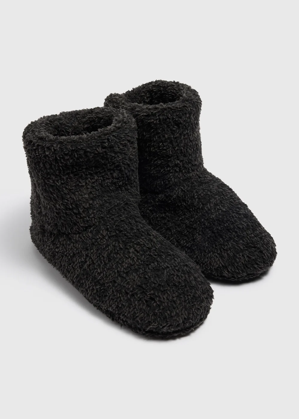Charcoal Fluffy Gown Slipper Boots - 7 Image 1