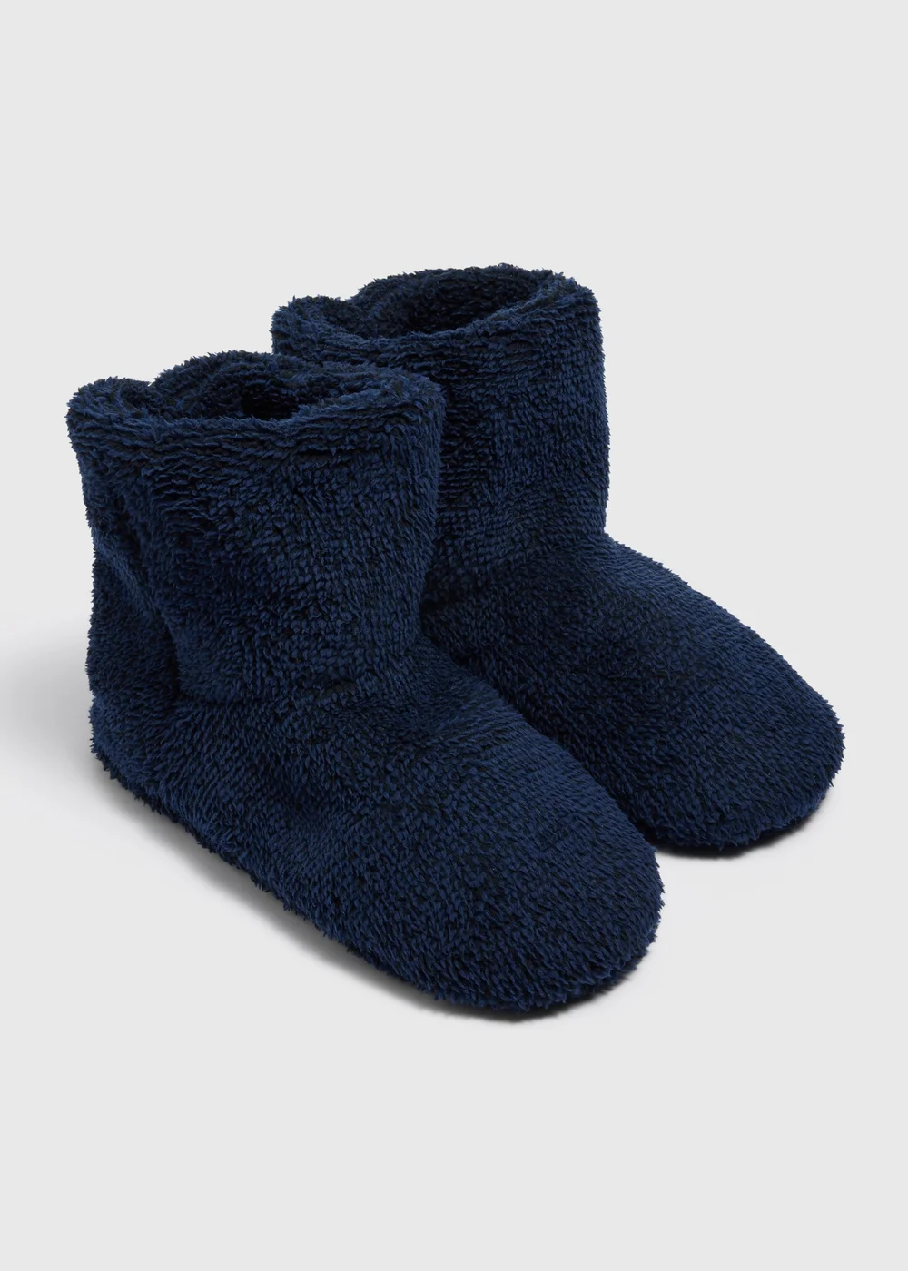 Navy Fluffy Gown Slipper Boots - Size 6 Image 1