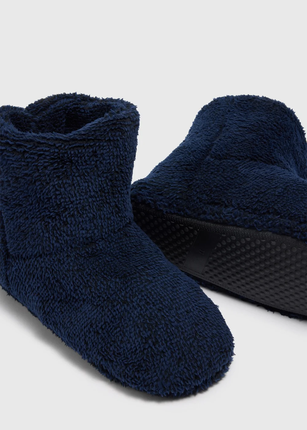 Navy Fluffy Gown Slipper Boots - Size 6 Image 2