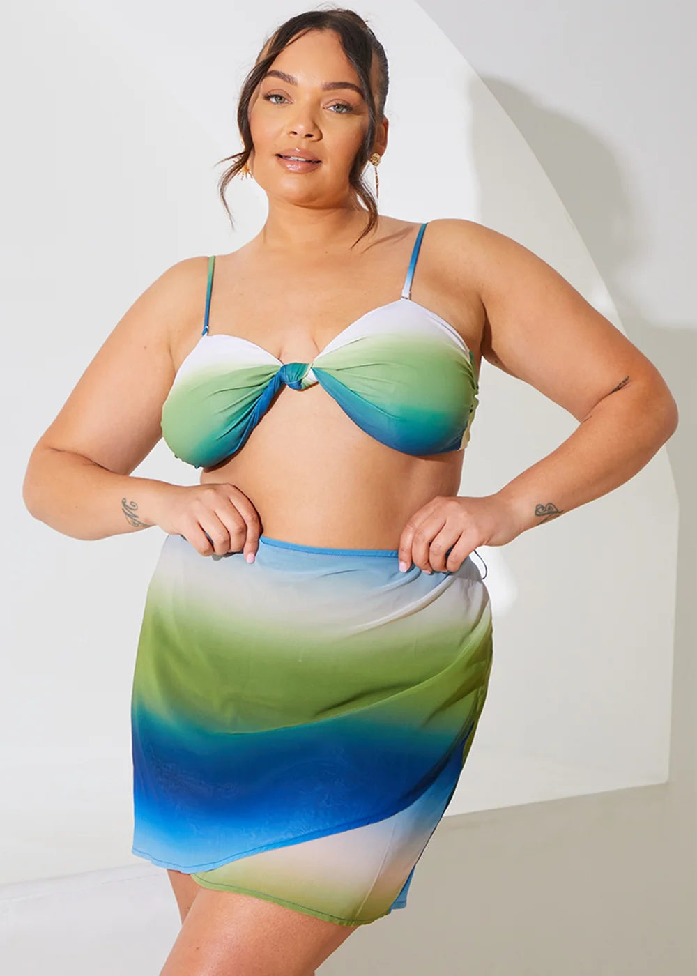 In The Style Multicolour Ombre Print Tie Sarong - 18 Image 1