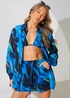 In The Style Perrie Sian Blue Abstract Print Co Ord Shorts - 24 Image 2