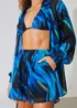 In The Style Perrie Sian Blue Abstract Print Co Ord Shorts - 24 Image 4