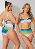 In The Style Perrie Sian Blue Ombre High Waisted Bikini Bottoms - Size 8 Image 1