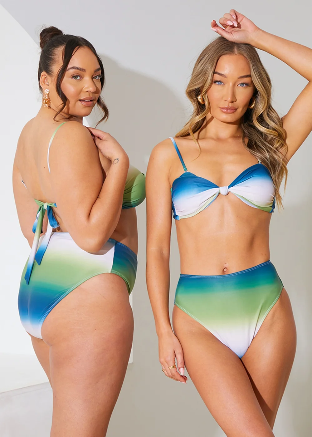 In The Style Perrie Sian Blue Ombre Bandeau Bikini Top - Size 8 Image 1