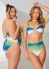 In The Style Perrie Sian Blue Ombre Bandeau Bikini Top - Size 8 Image 1