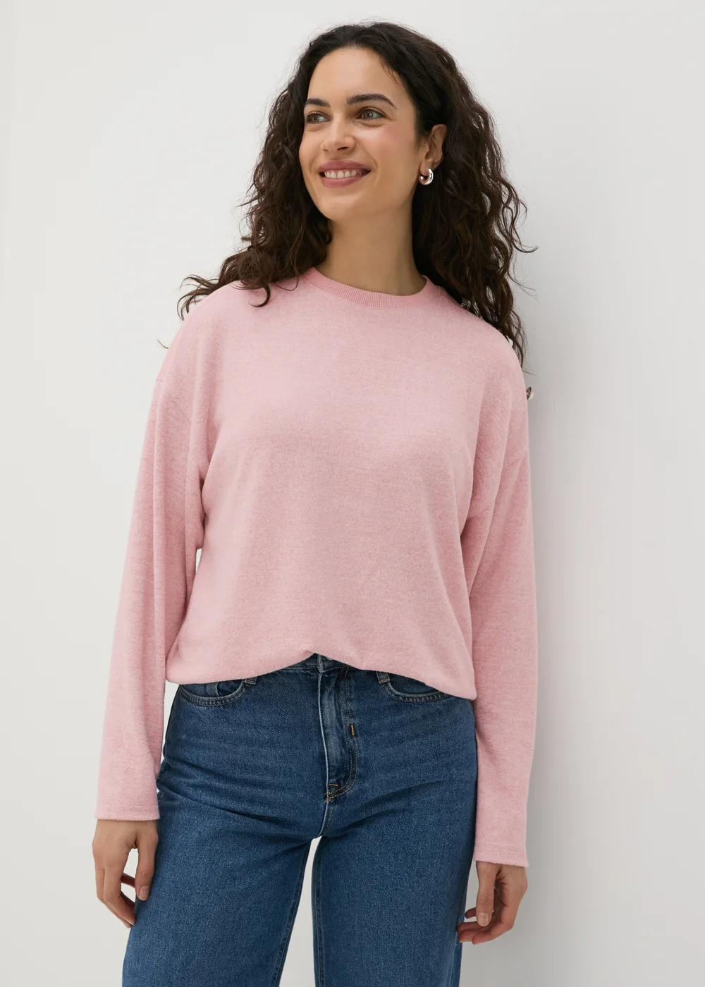 Pink Shoulder Embellished Jumper - S Image 1