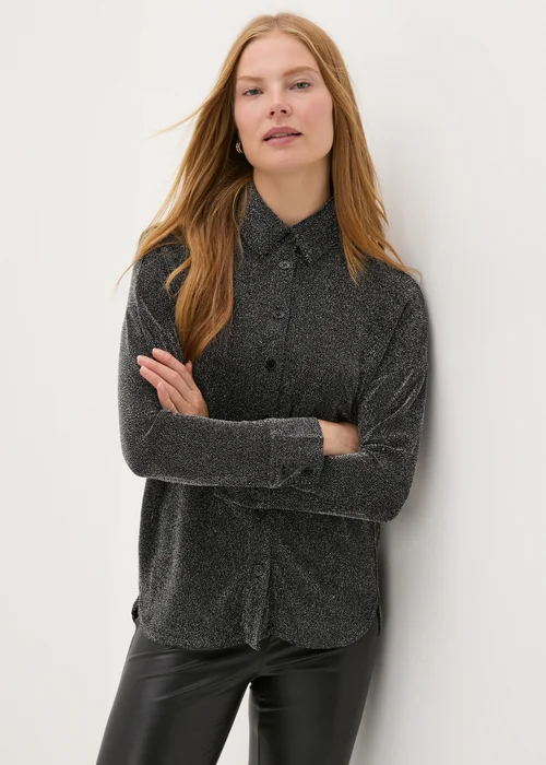 Black Long Sleeve Glitter Shirt - 8 Image 1