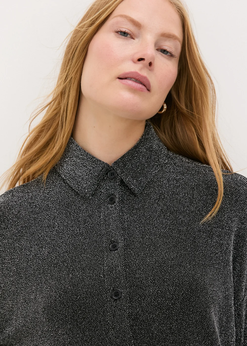 Black Long Sleeve Glitter Shirt - 8 Image 2