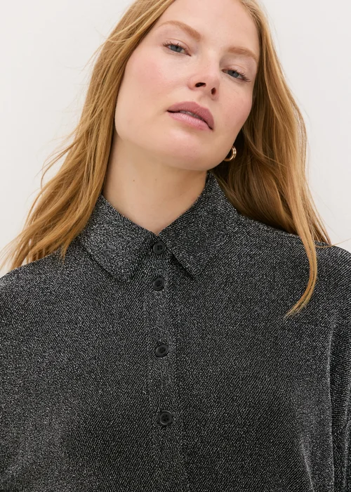 Black Long Sleeve Glitter Shirt - 8 Image 2