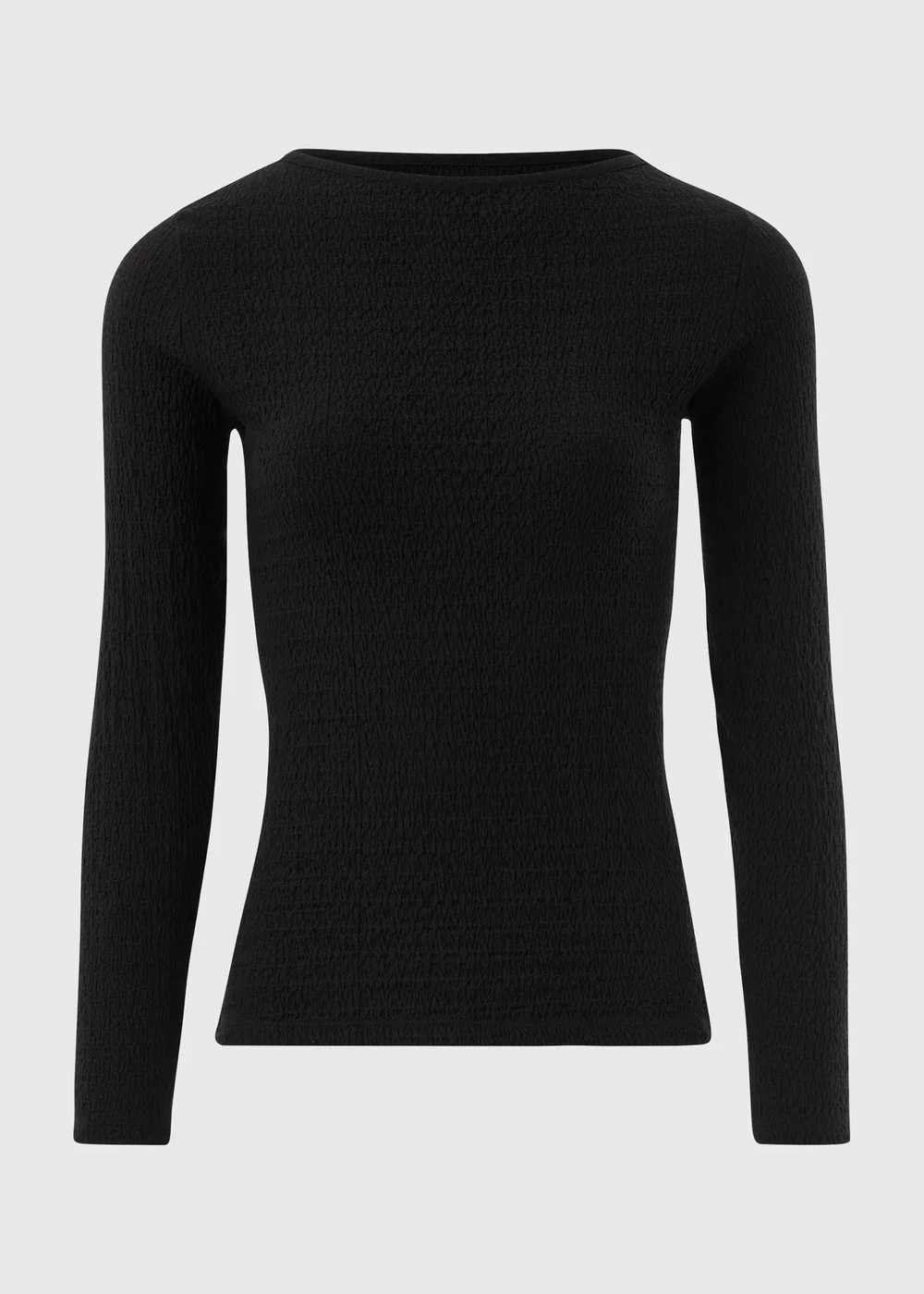 Black Long Sleeve Textured Top - 8 Image 4
