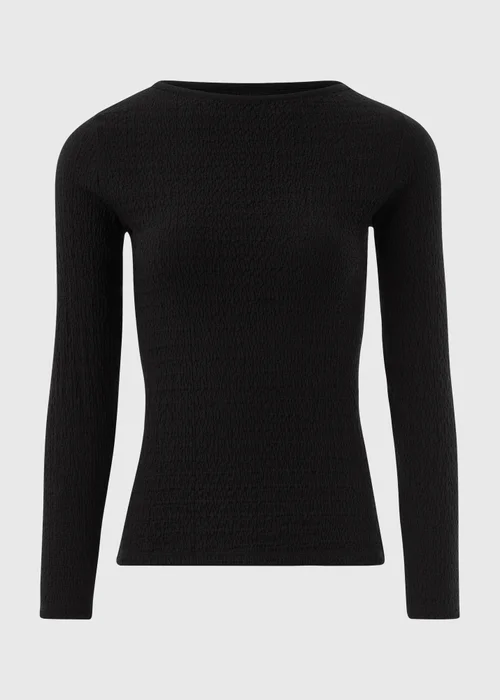Black Long Sleeve Textured Top - 8 Image 4