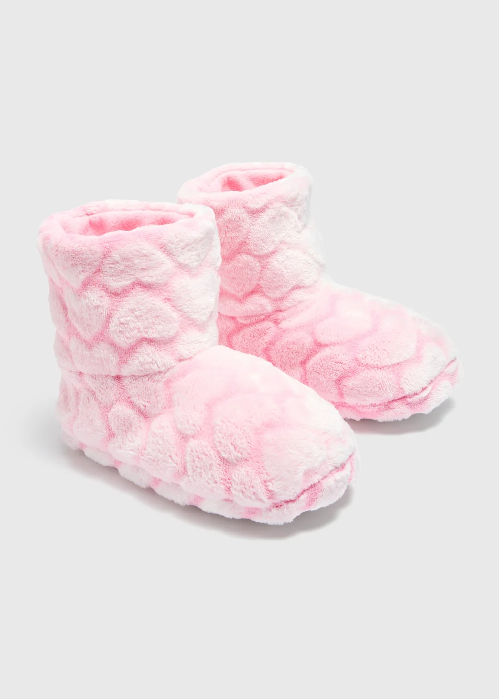 Girls Pink Heart Boot Slippers (Younger 10-Older 5) - 1 Image 1