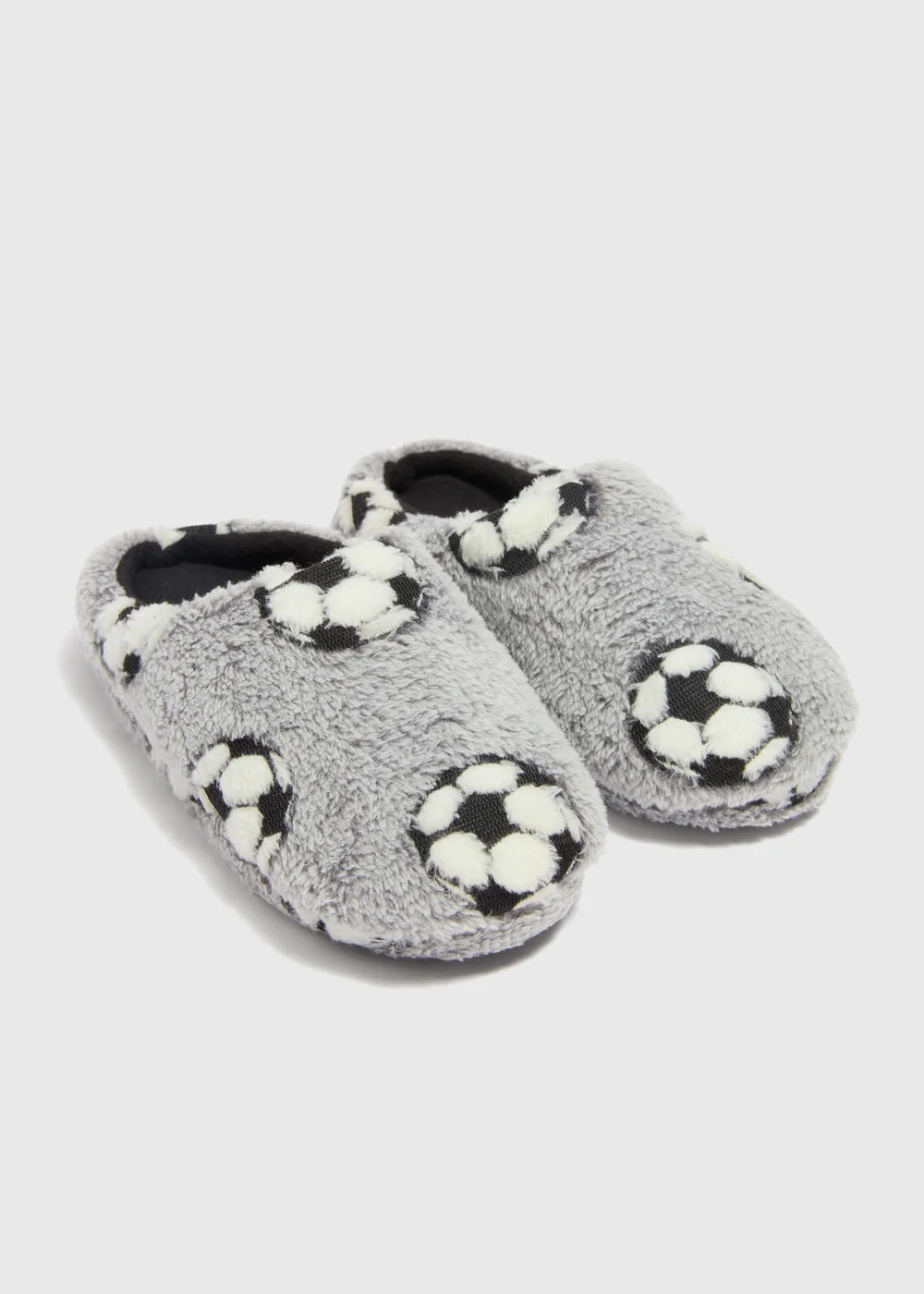 Boys Grey Football Mule Slippers (Younger 10-Older 6) - Size 1 Image 1