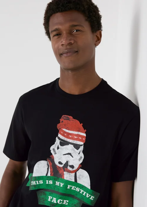 Star Wars Black Christmas Stormtrooper T-Shirt - S Image 3