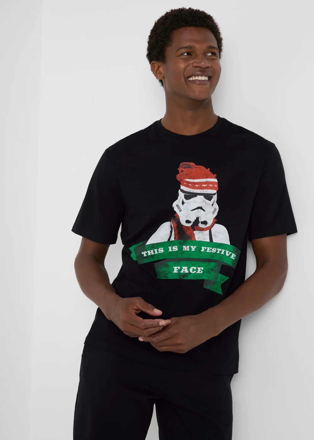 Star Wars Black Christmas Stormtrooper T-Shirt - S Image 1
