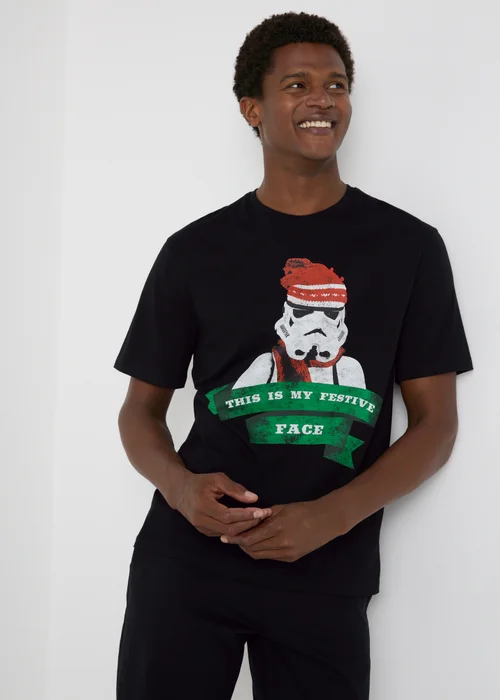 Star Wars Black Christmas Stormtrooper T-Shirt - S Image 1
