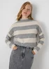 Grey Stripe Soft Touch Jumper - S Image 1