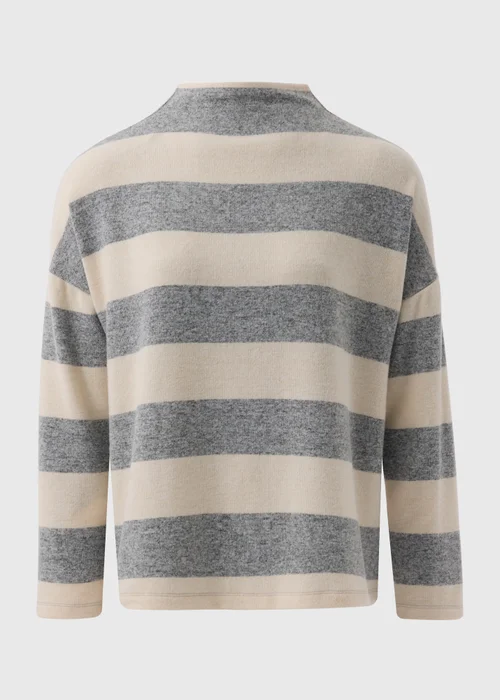 Grey Stripe Soft Touch Jumper - S Image 4