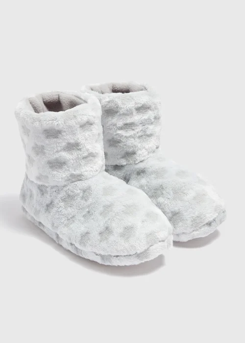 Girls Grey Star Boot Slippers (Younger 10-Older 6) - Size 1 Image 1