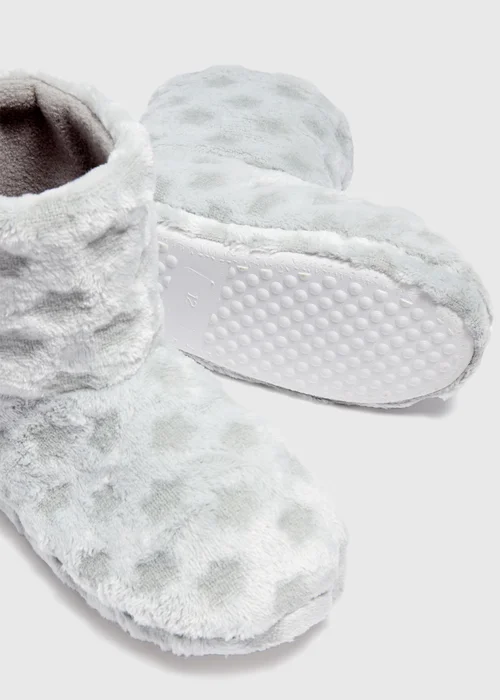 Girls Grey Star Boot Slippers (Younger 10-Older 6) - Size 1 Image 2