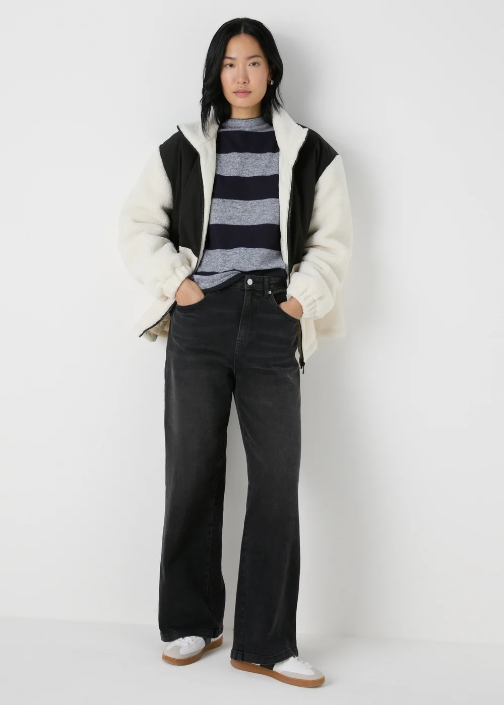 Grey Stripe Soft Touch Jumper - S Image 3