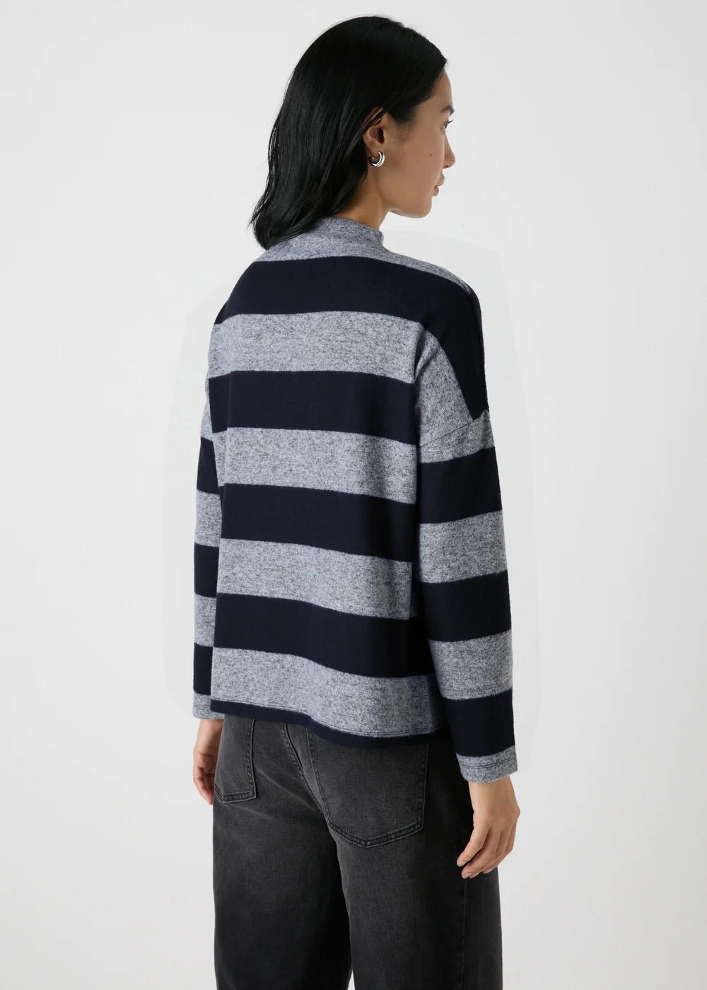 Grey Stripe Soft Touch Jumper - S Image 2