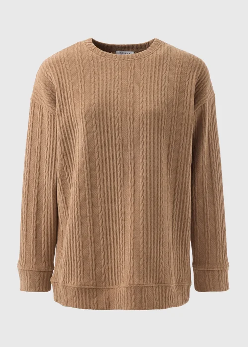 Brown Cable Knit Sweatshirt - S Image 4